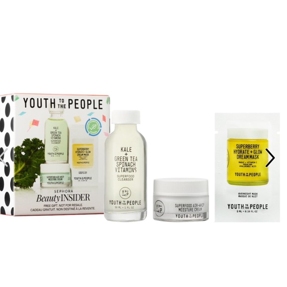 Sephora Youth to the People Gift Set Cleanser Moisturizer Cream Beauty